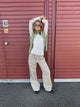 Tanija jeans med ring detaljer - Beige