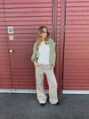 Tanija jeans med ring detaljer - Beige