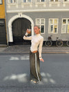 Samantha bukser med stribe detaljer - Kaki