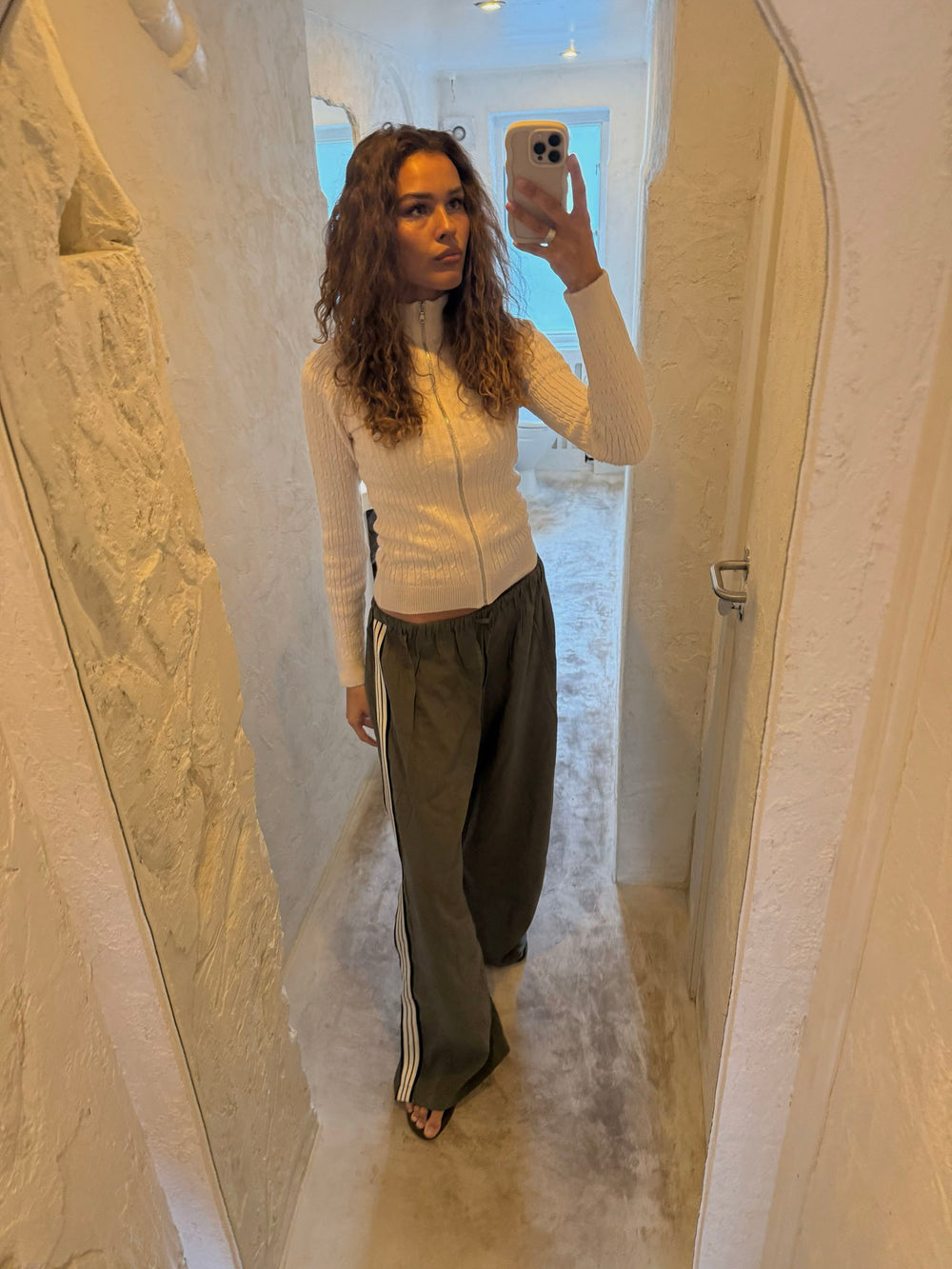 Samantha bukser med stribe detaljer - Kaki