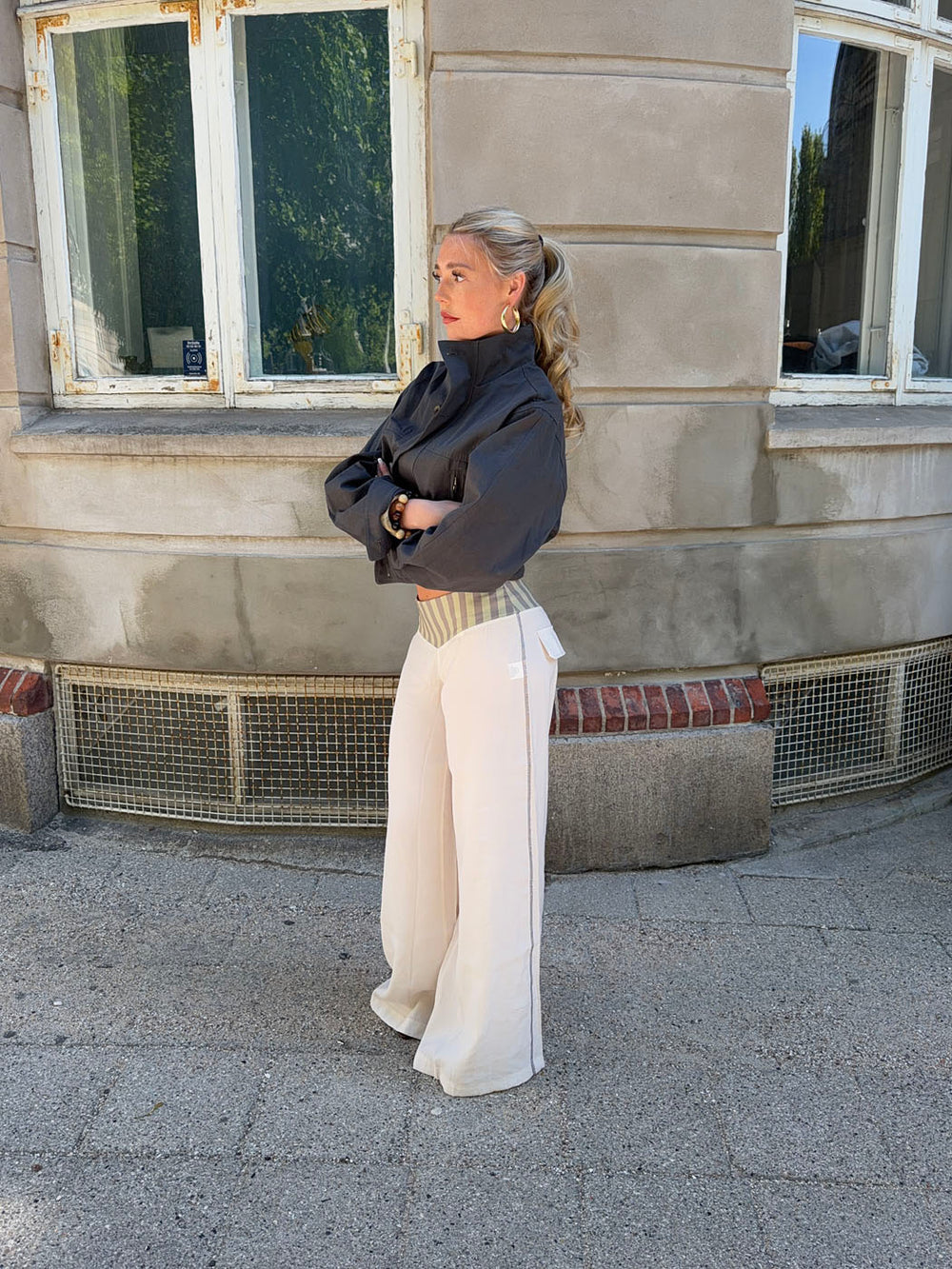 Polly bukser med striber - Hvid
