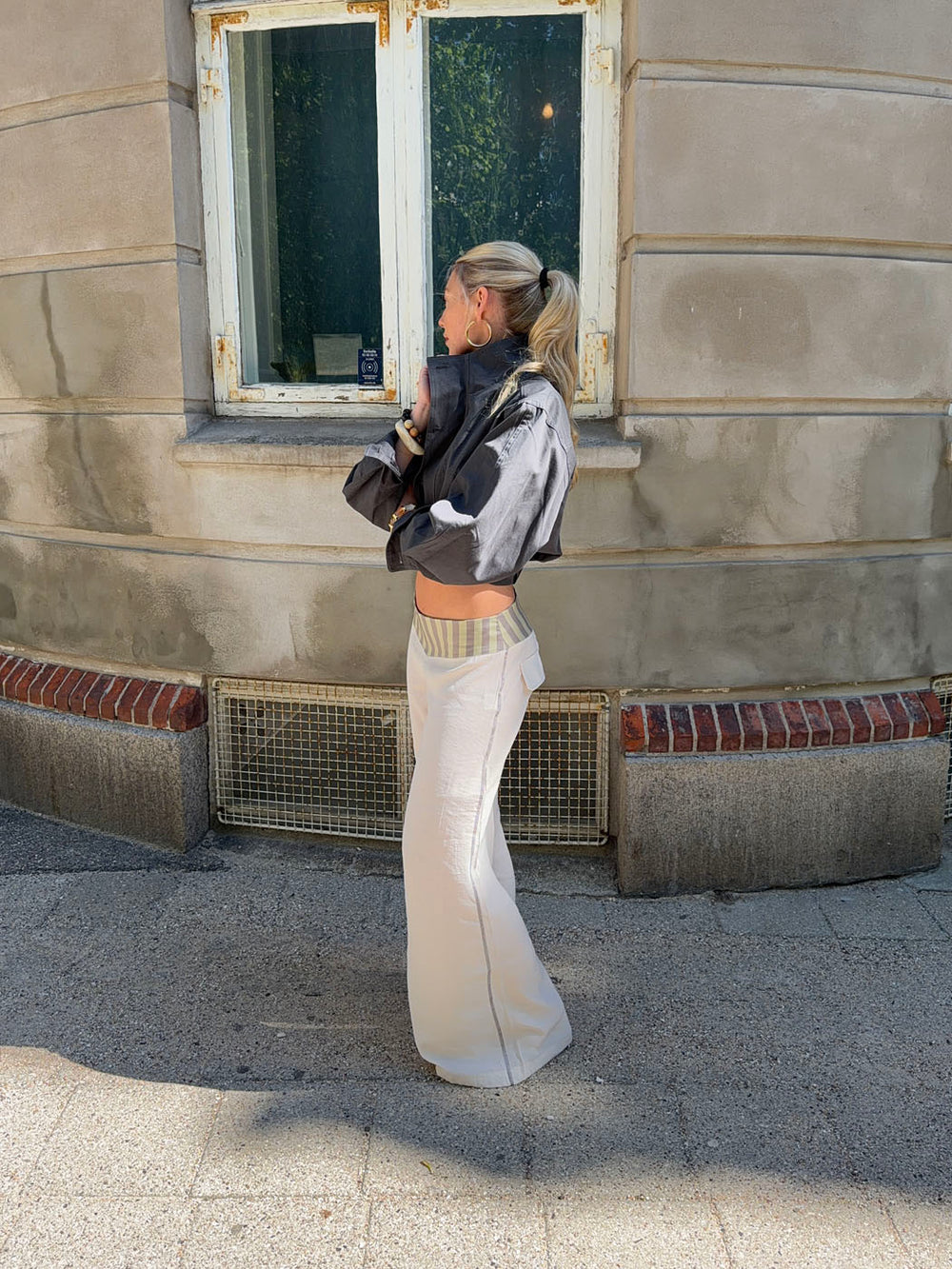 Polly bukser med striber - Hvid
