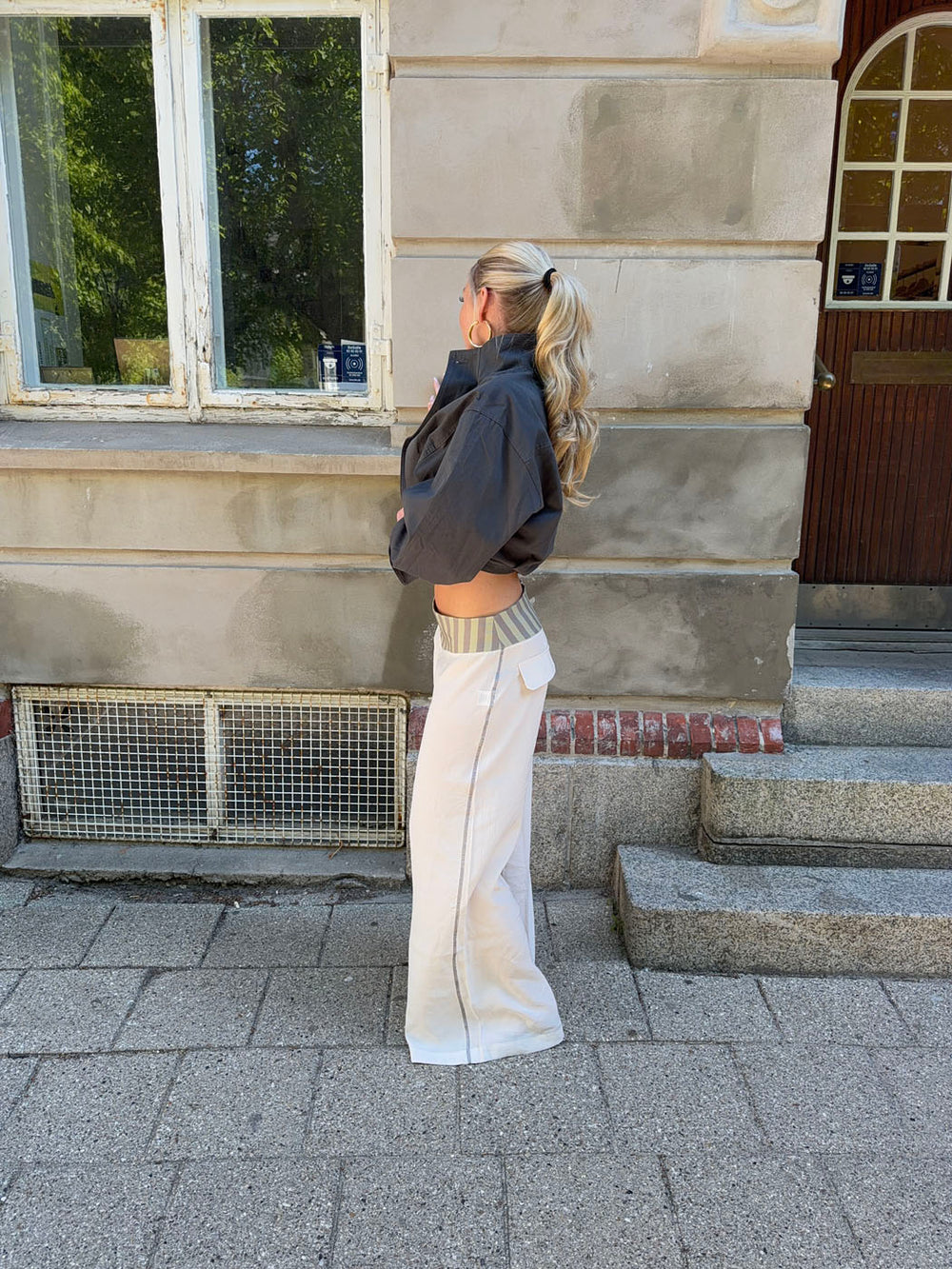 Polly bukser med striber - Hvid