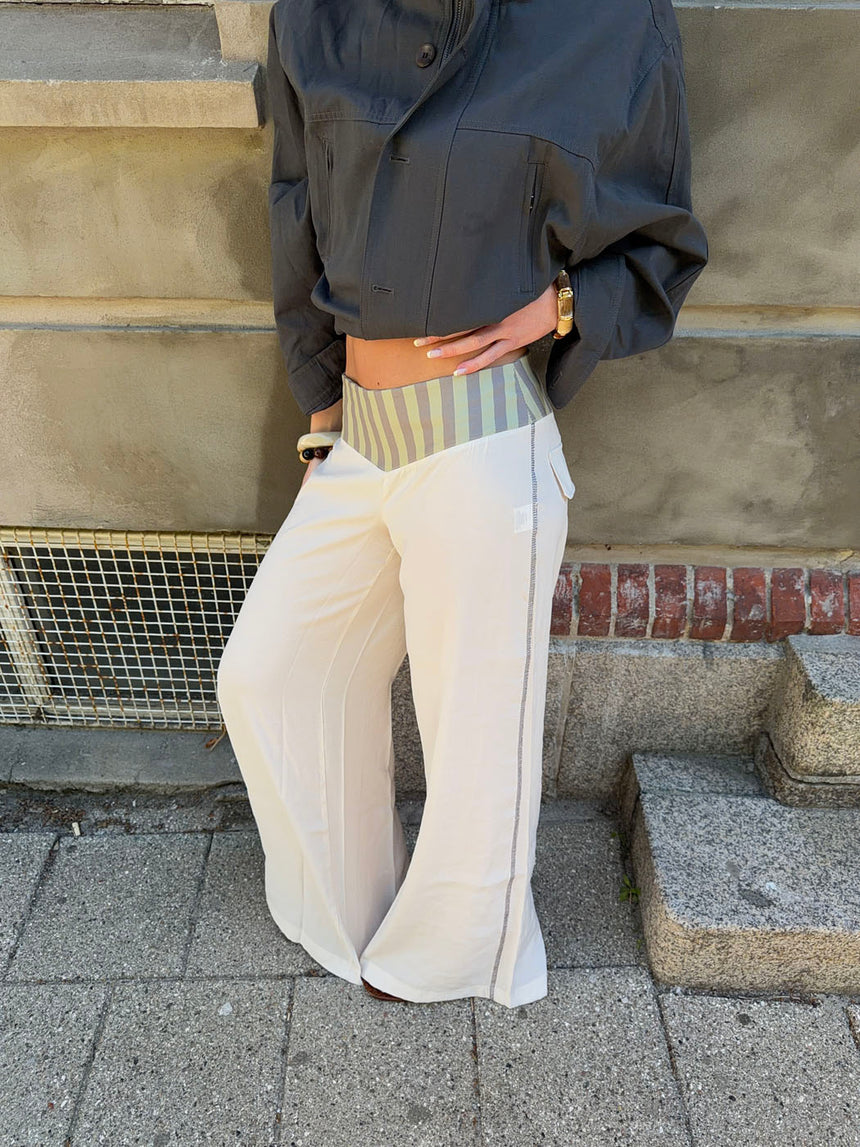 Polly bukser med striber - Hvid