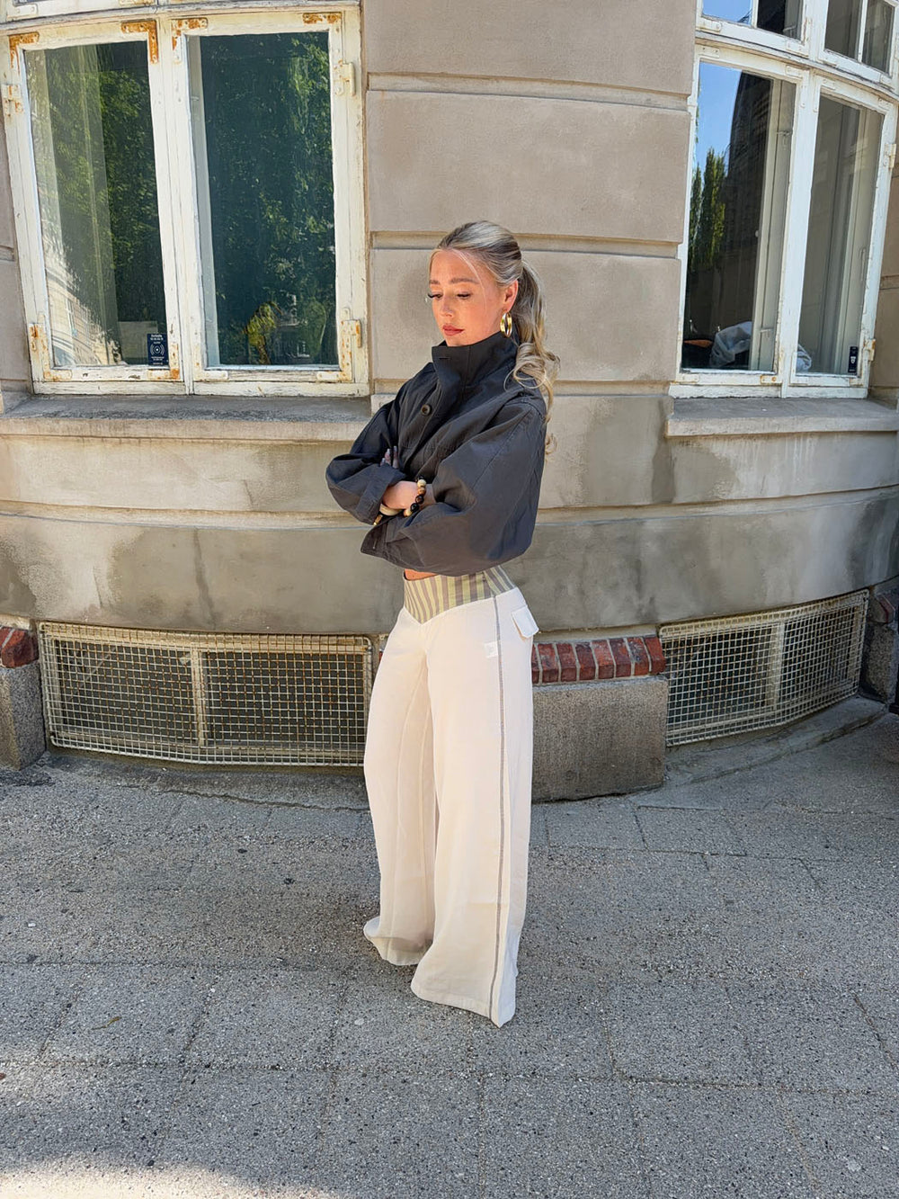 Polly bukser med striber - Hvid