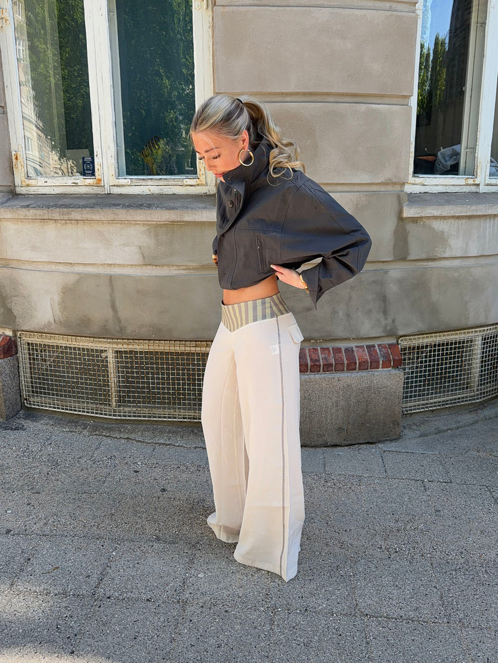 Polly bukser med striber - Hvid
