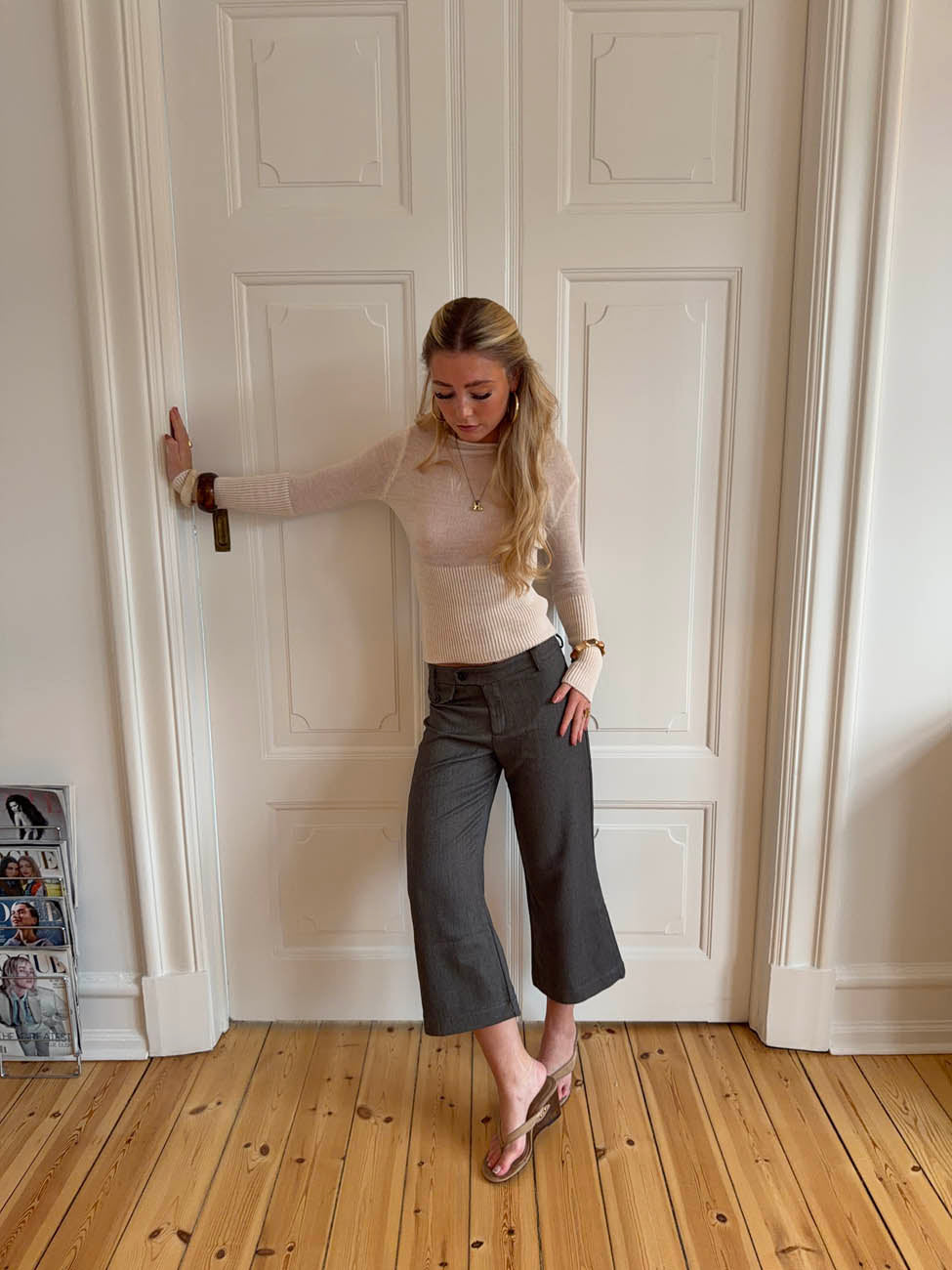 Taratina capri bukser med detaljer - Grå