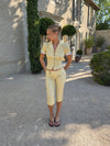 Kassa capris med tern - Gul/hvid