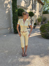 Kassa capris med tern - Gul/hvid