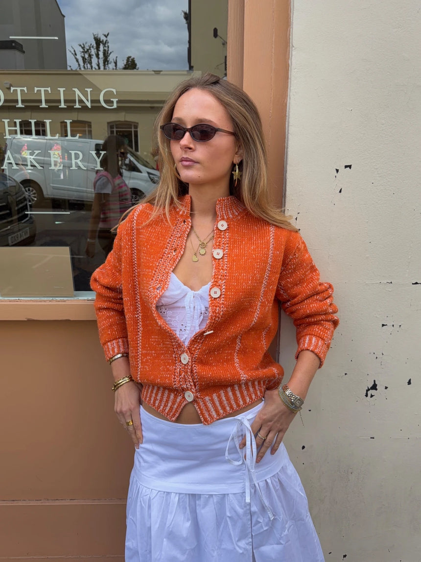 Malin Tomkins cardigan med detaljer - Orange