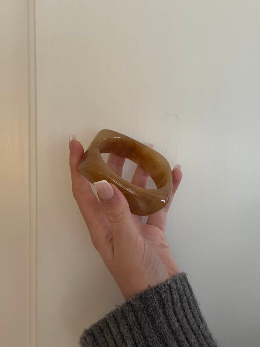 Lykke chunky armbånd - Mørk karamel