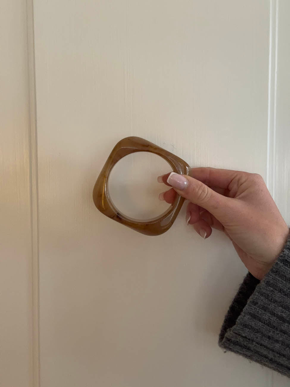 Lykke chunky armbånd - Mørk karamel