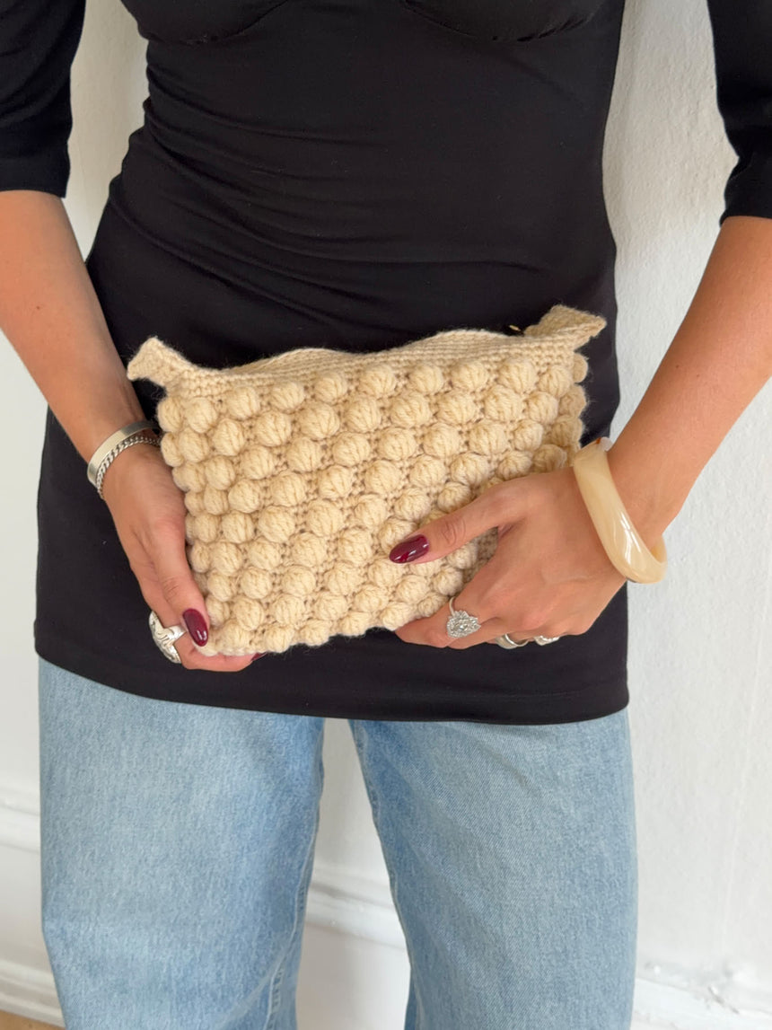 Hæklet clutch - Cremefarvet