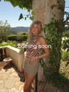 Zira top med dyre print - Brun/beige