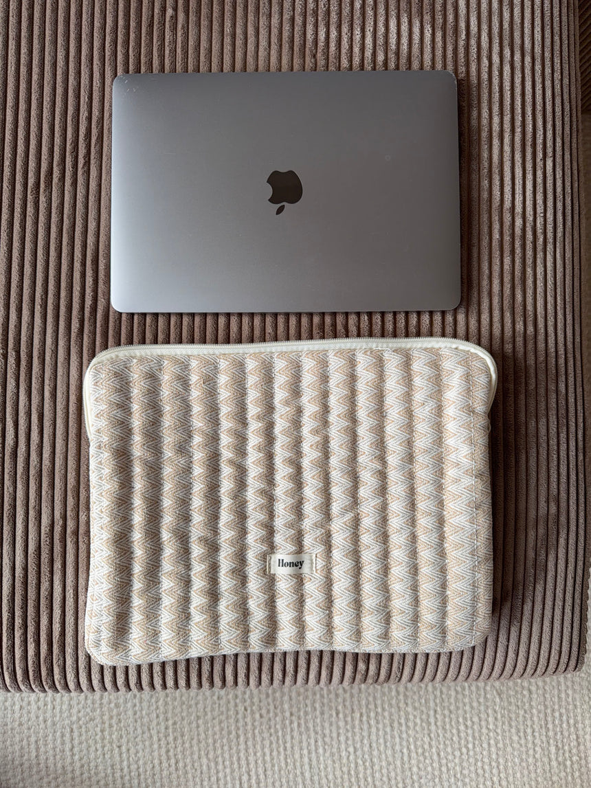 Honey computer sleeve med mønster - Beige