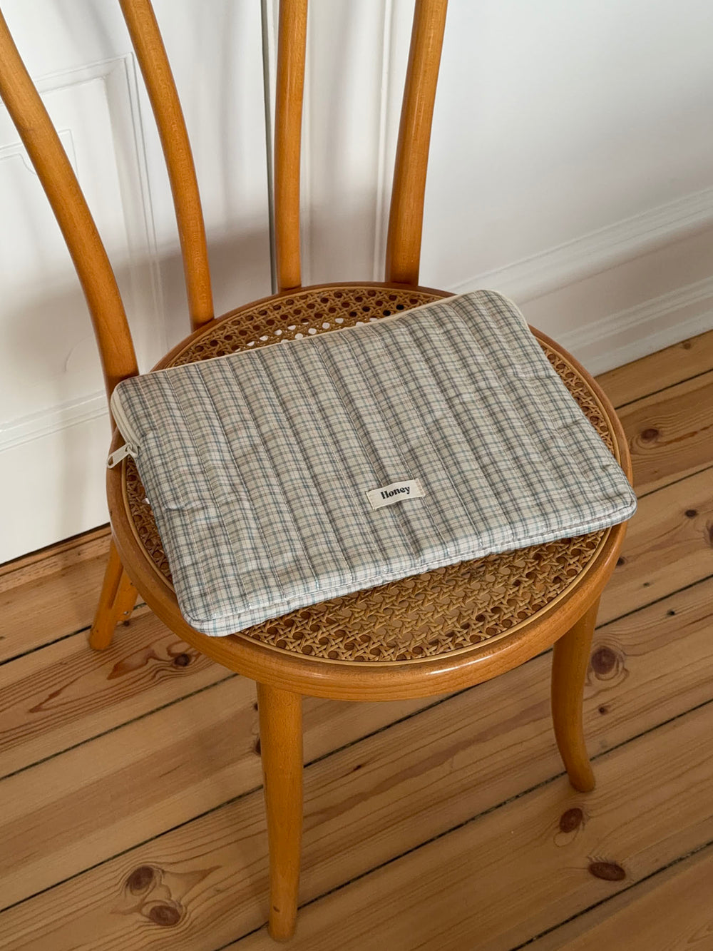 Honey computer sleeve med tern - Beige/grøn