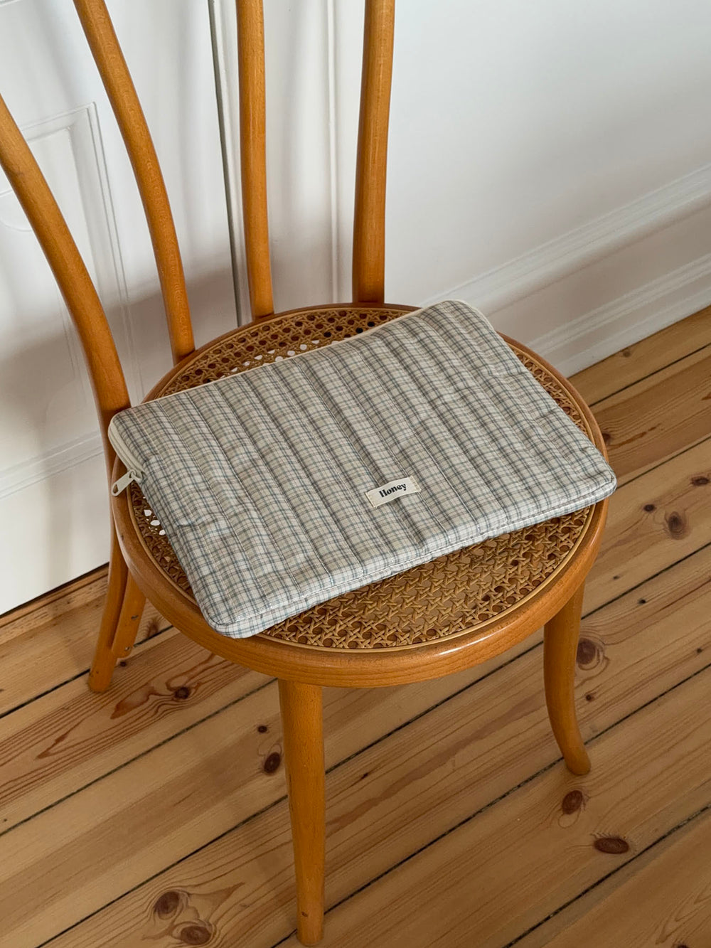 Honey computer sleeve med tern - Beige/grøn