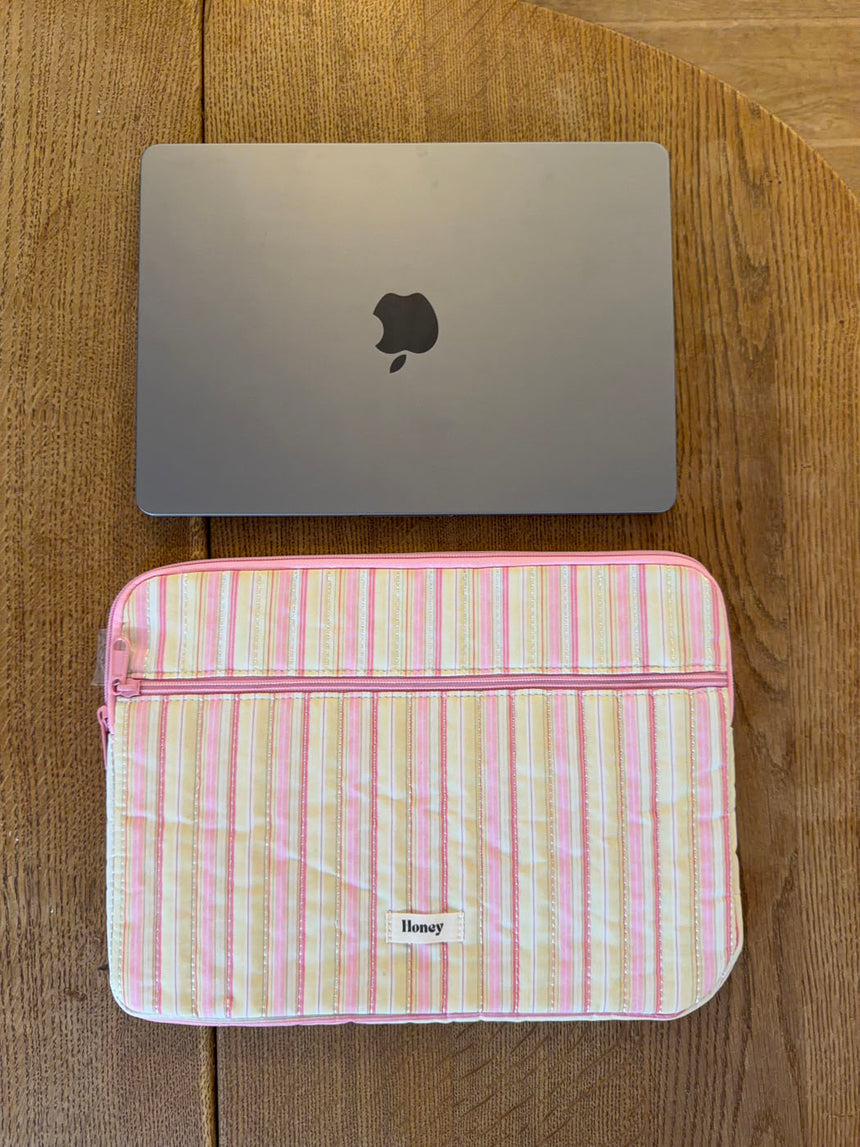 Honey computer sleeve - Pink med striber