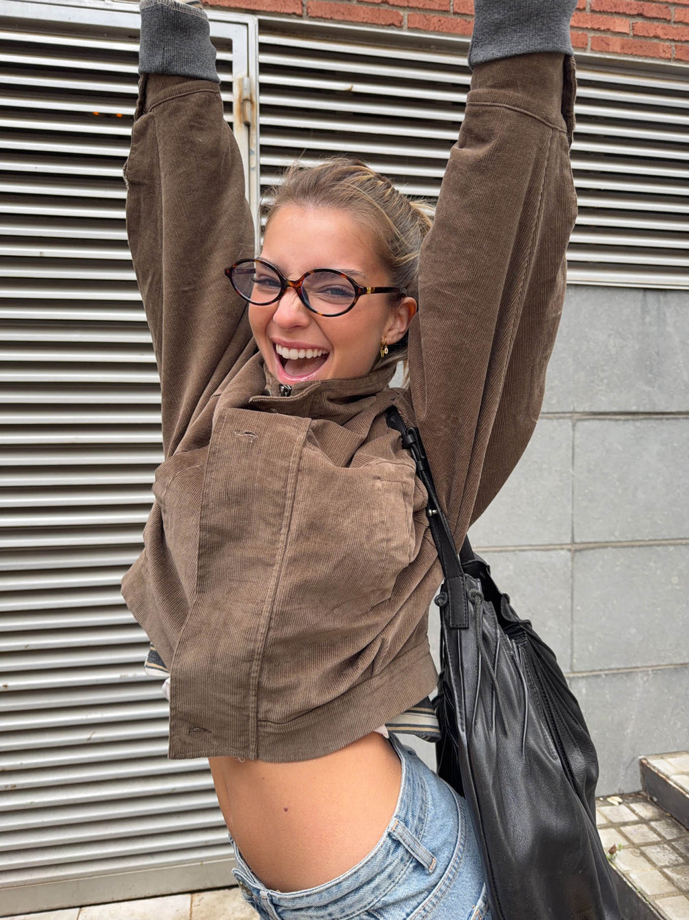 Bruno bomberjakke i fløjl - Brun