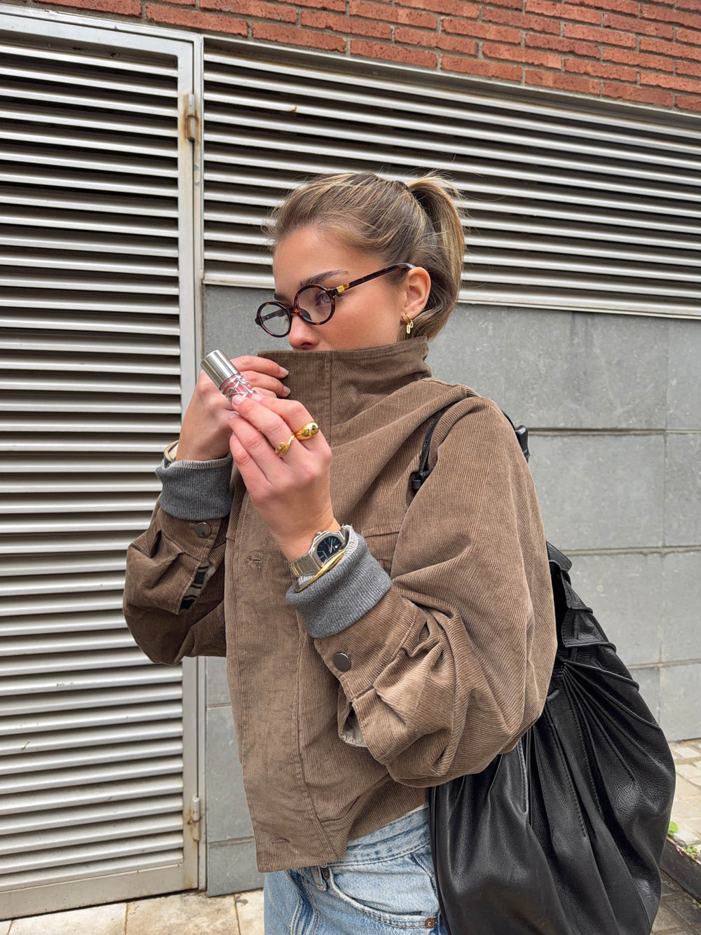 Bruno bomberjakke i fløjl - Brun