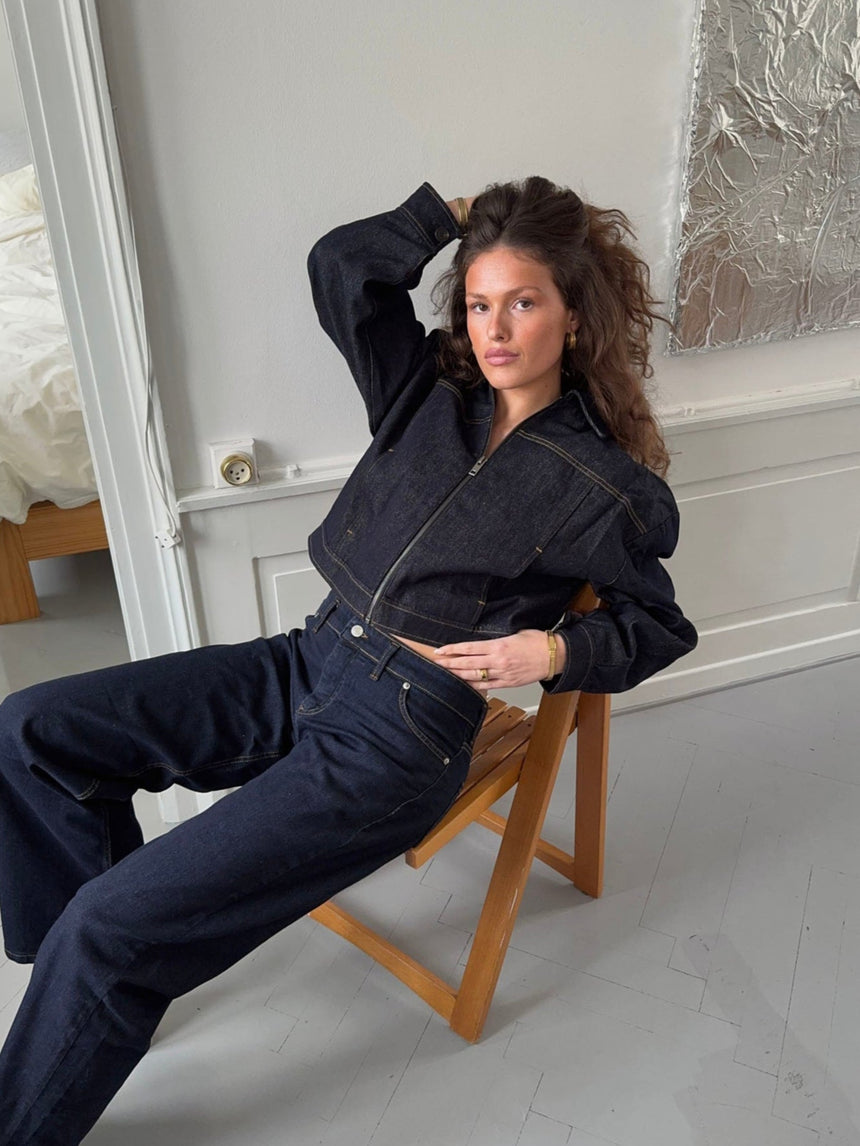 Damina denim jakke - Mørk denim