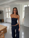 Viki denim top - Mørk denim