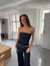 Viki denim top - Mørk denim