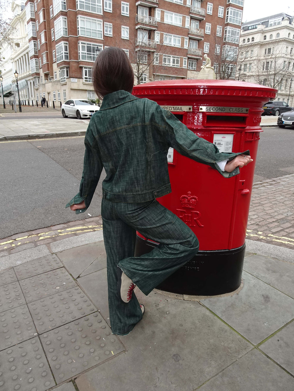 Olivina denimjakke - Blågrøn