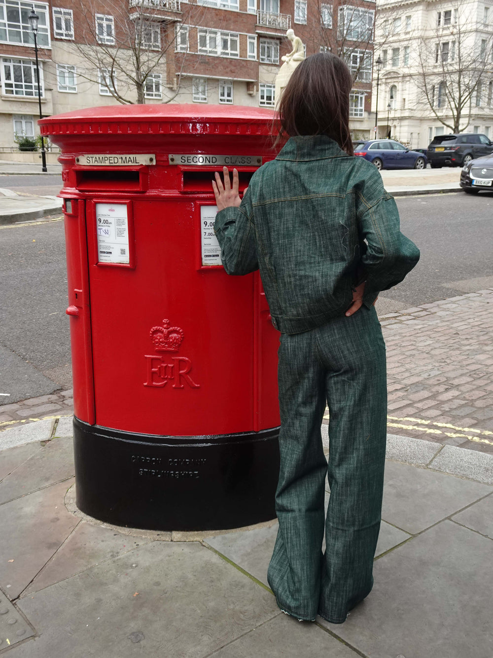 Olivina denimjakke - Blågrøn