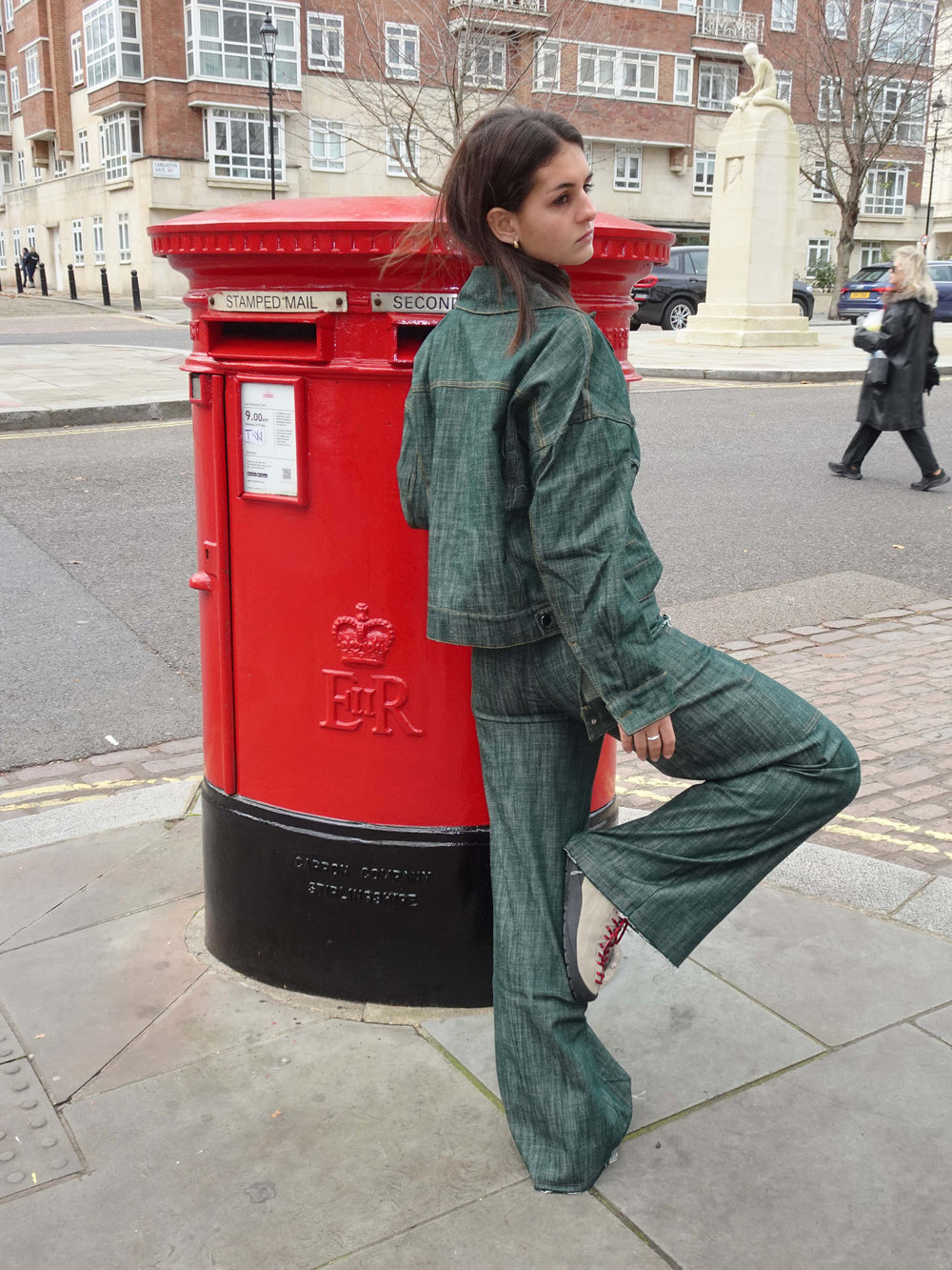 Olivina denimjakke - Blågrøn