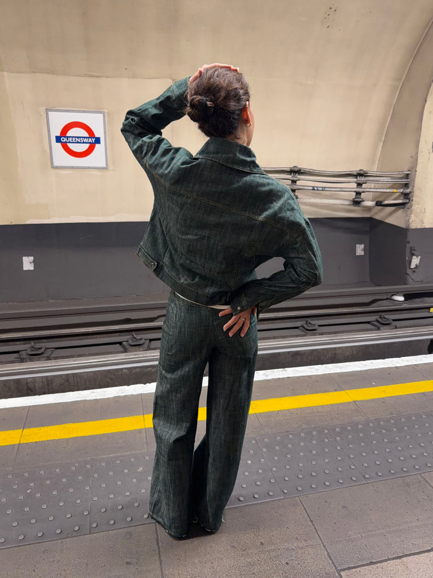 Olivina denimjakke - Blågrøn