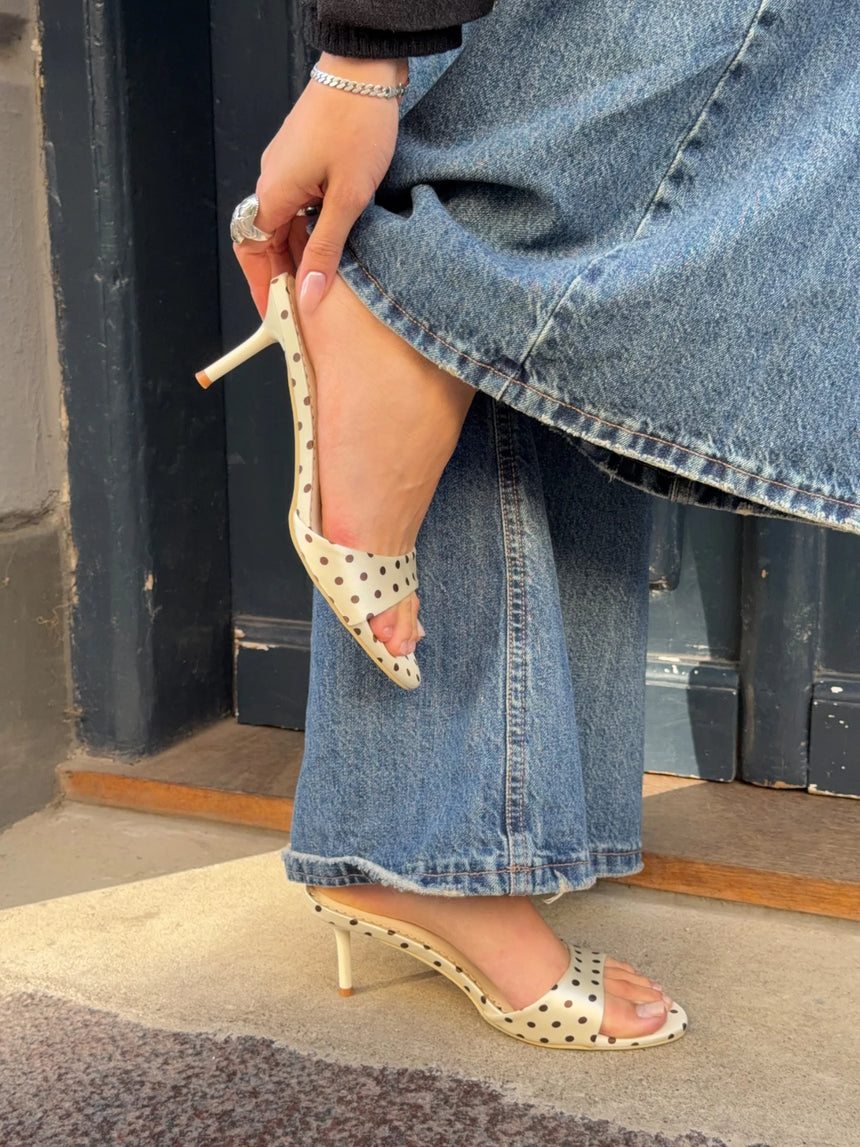 Dottie mules - Creme/Brun