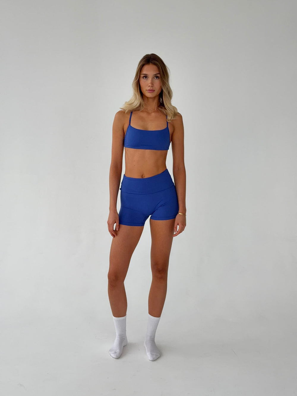 Folded essential shorts - Royal blue