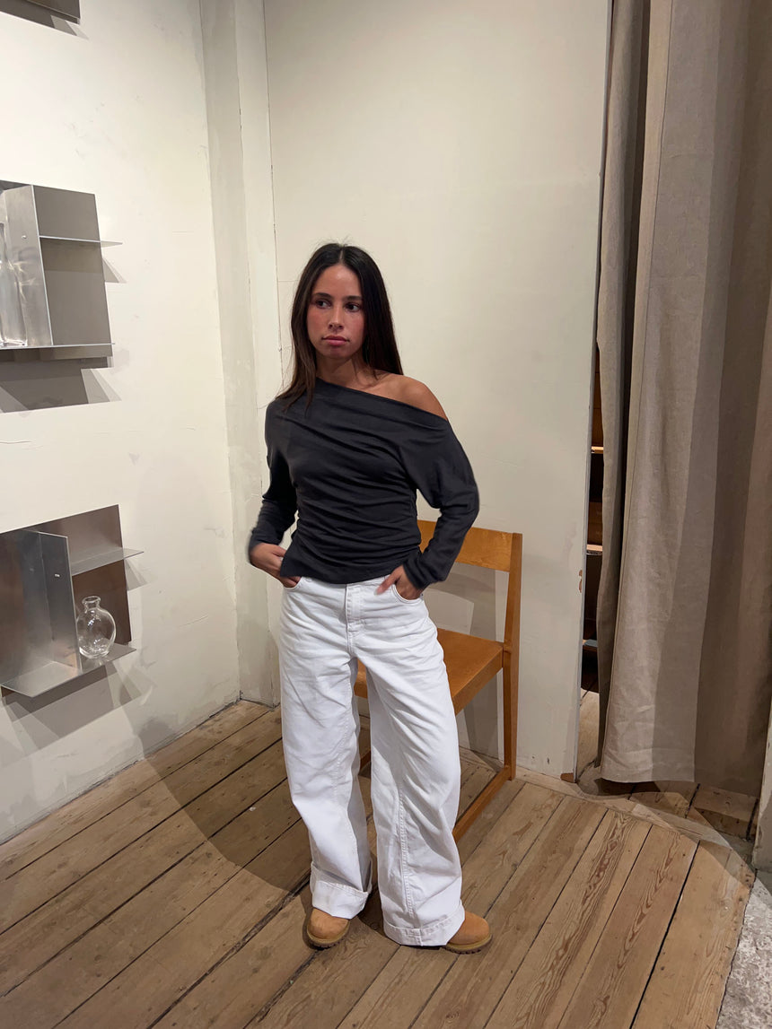 Aysha figursyet bluse - Mørkegrå