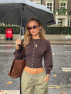 Malin Tomkins figursyet cardigan - Brun
