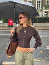 Malin Tomkins figursyet cardigan - Brun