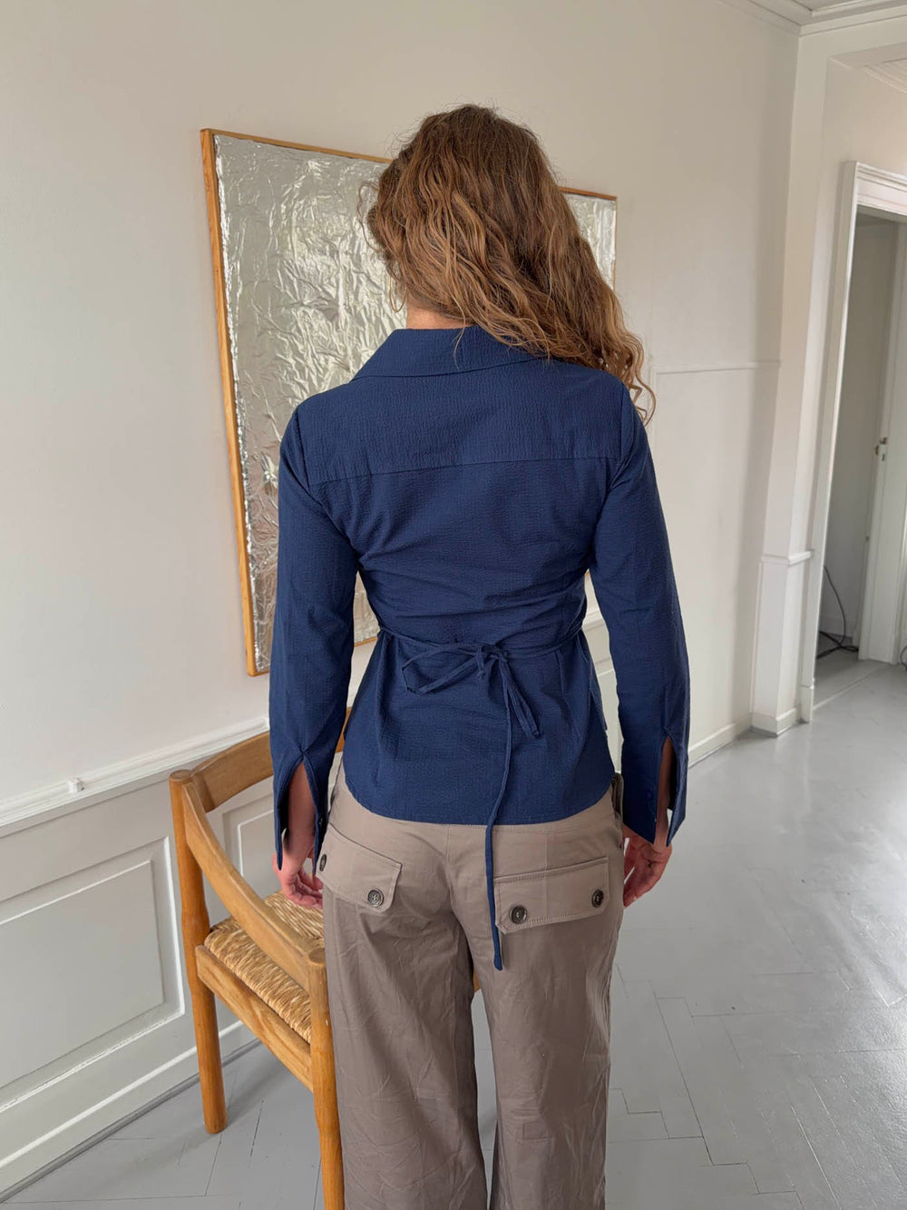 Alberte figursyet skjorte - Navy