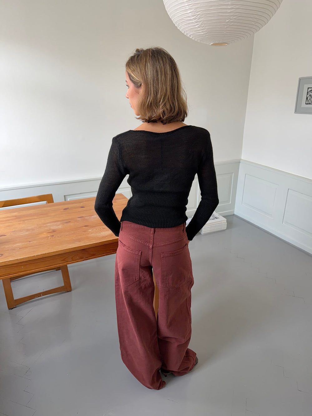 Lova figursyet striktrøje - Sort