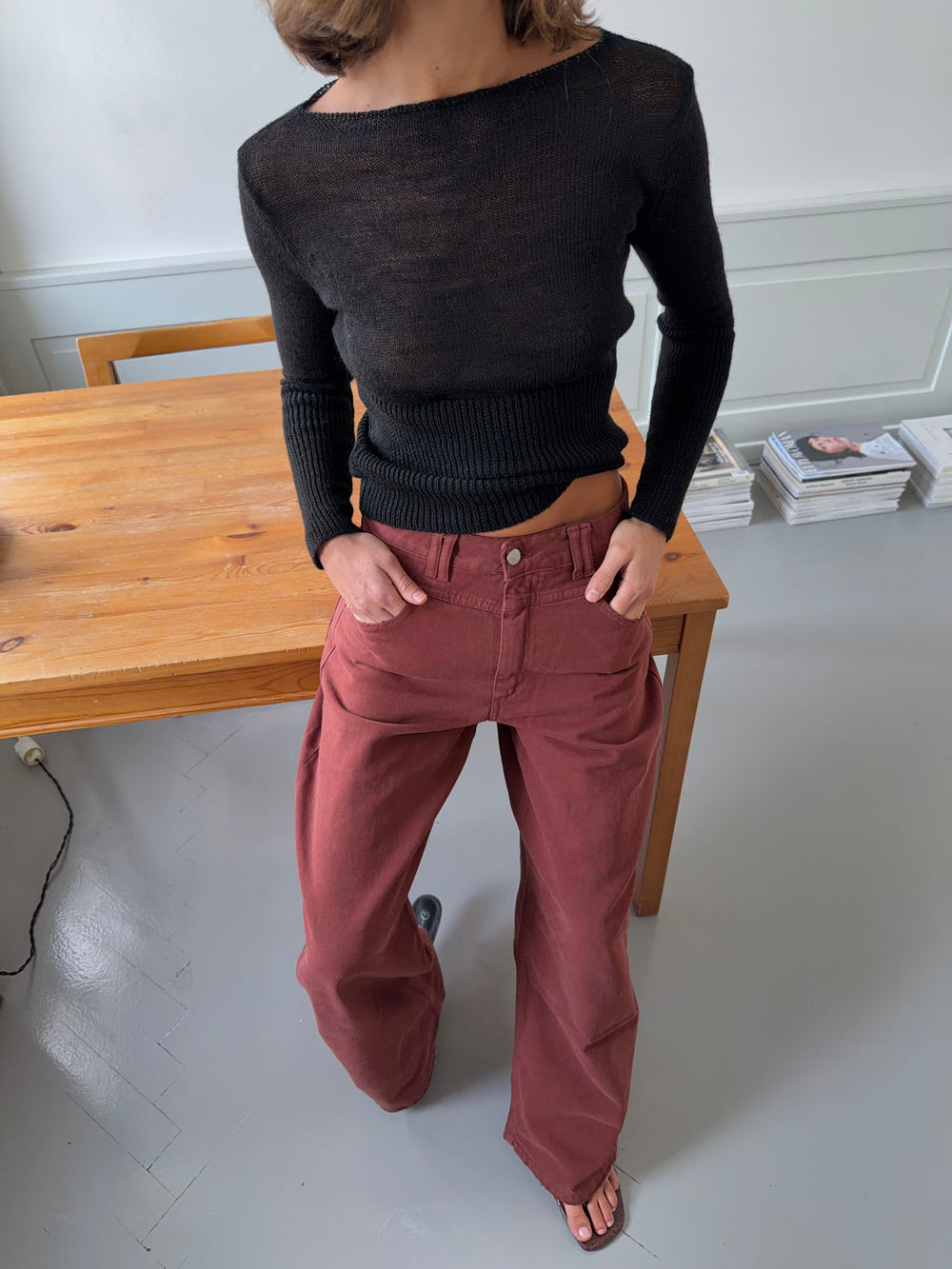 Lova figursyet striktrøje - Sort