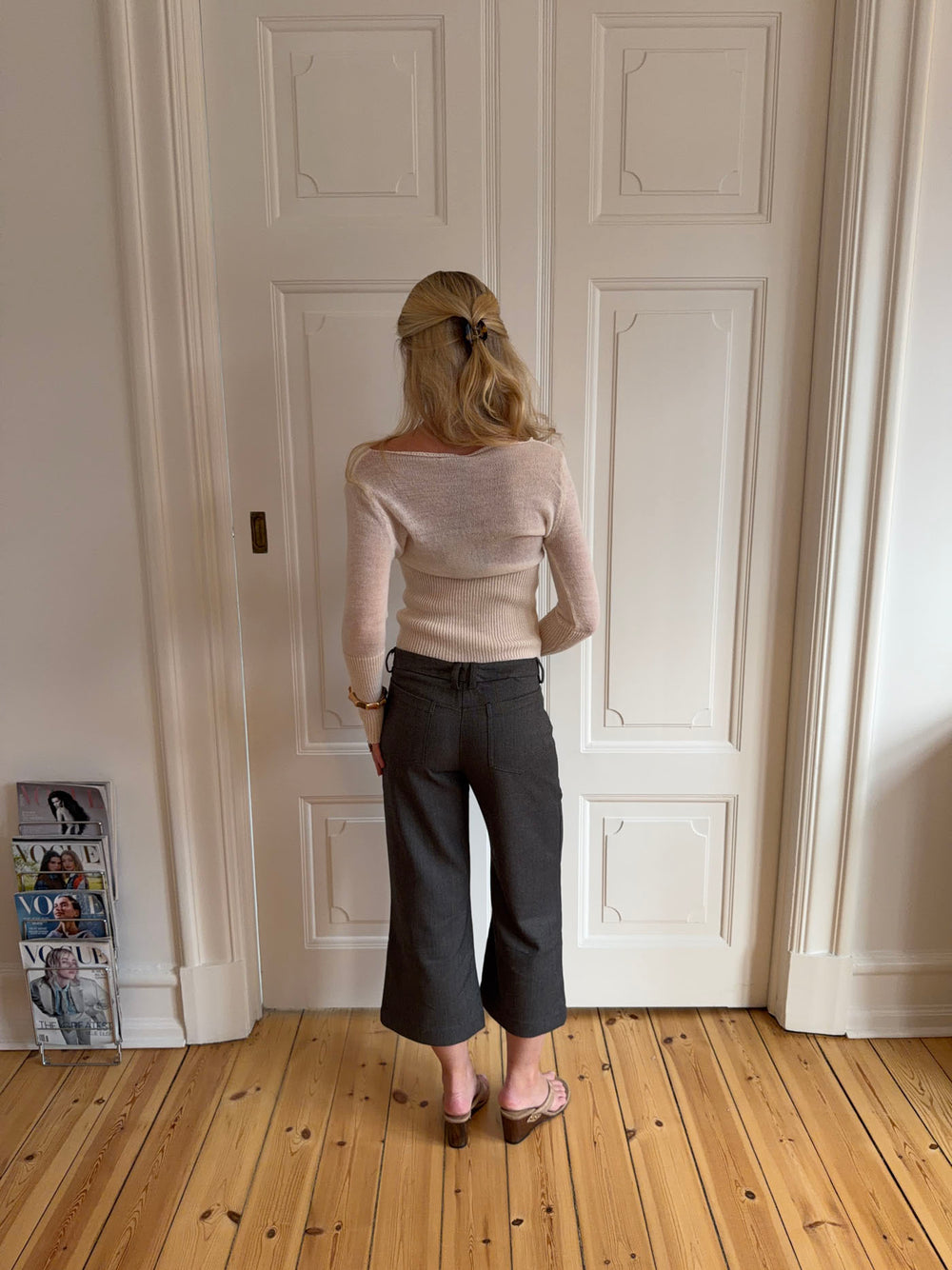 Lova figursyet striktrøje - Hvid