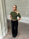 Florine figursyet t-shirt - Kaki