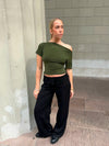 Florine figursyet t-shirt - Kaki