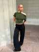 Florine figursyet t-shirt - Kaki