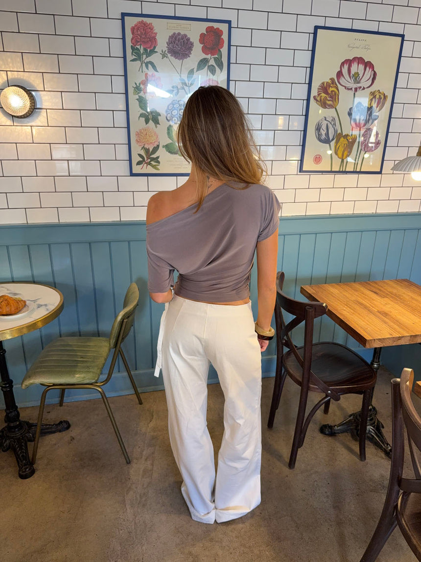 Florine figursyet t-shirt - Taupe