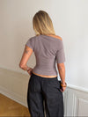 Florine figursyet t-shirt - Taupe