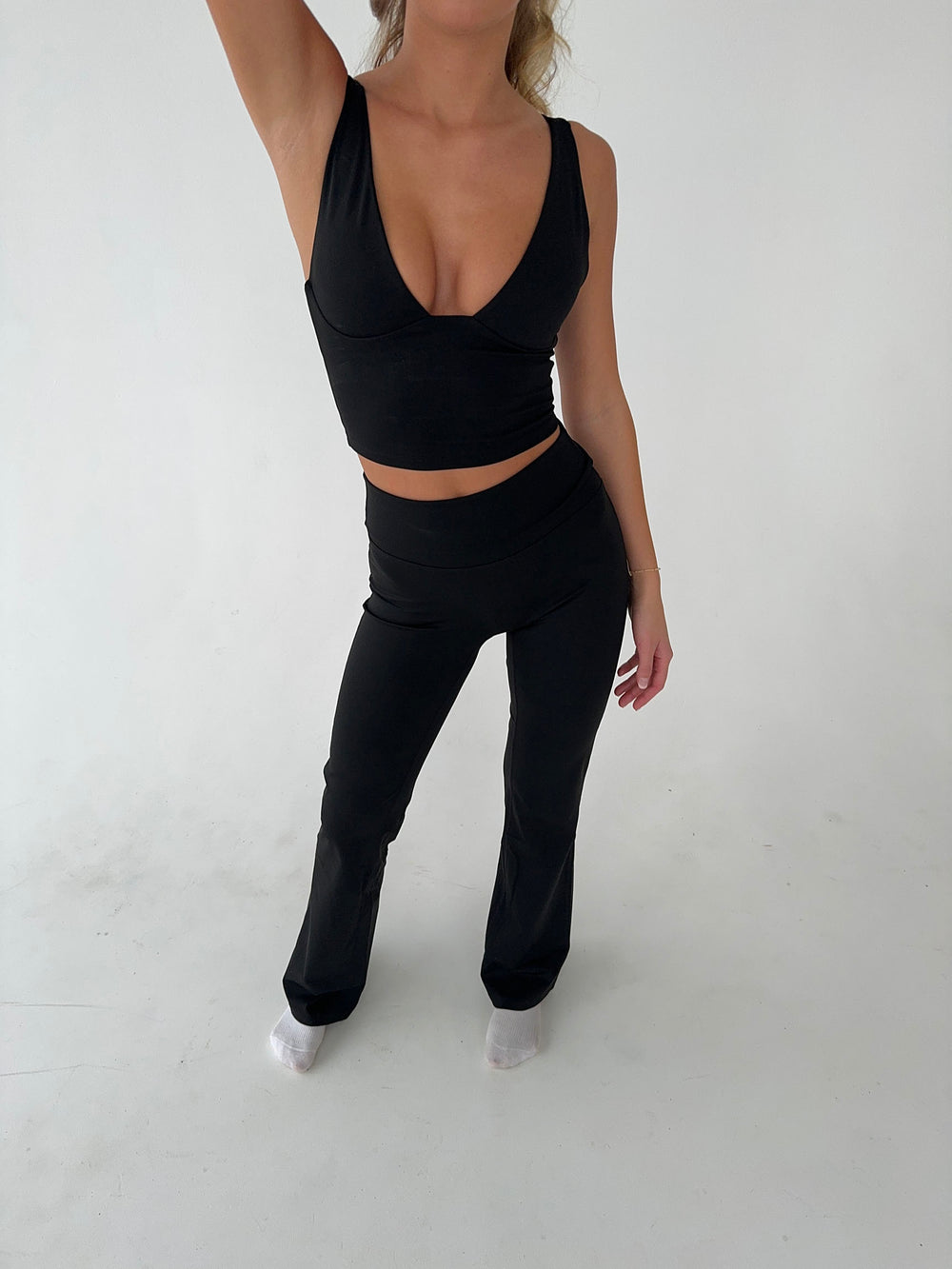 Essential flared pants - Jet black