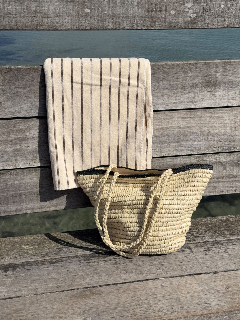 Spencer flet taske - Beige/sort