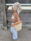 Spencer flet taske - Beige/sort