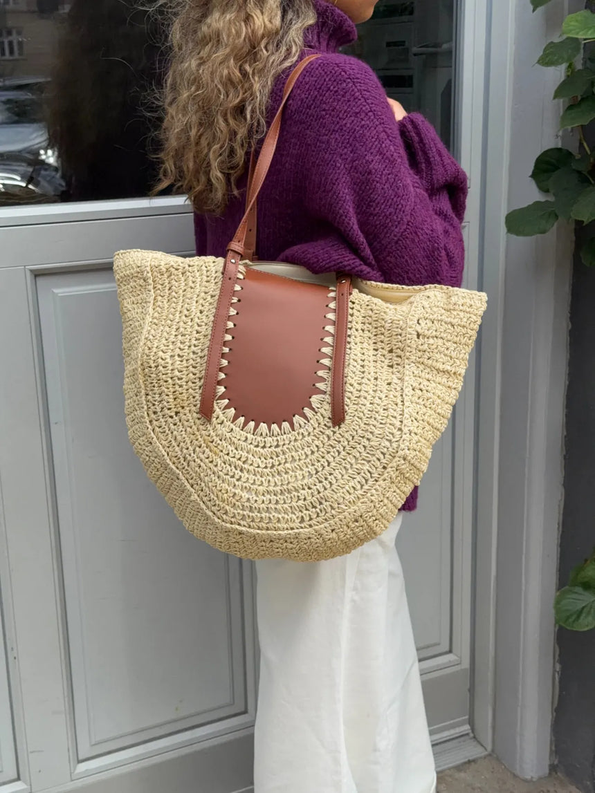 Wovana flettaske - Beige/Brun