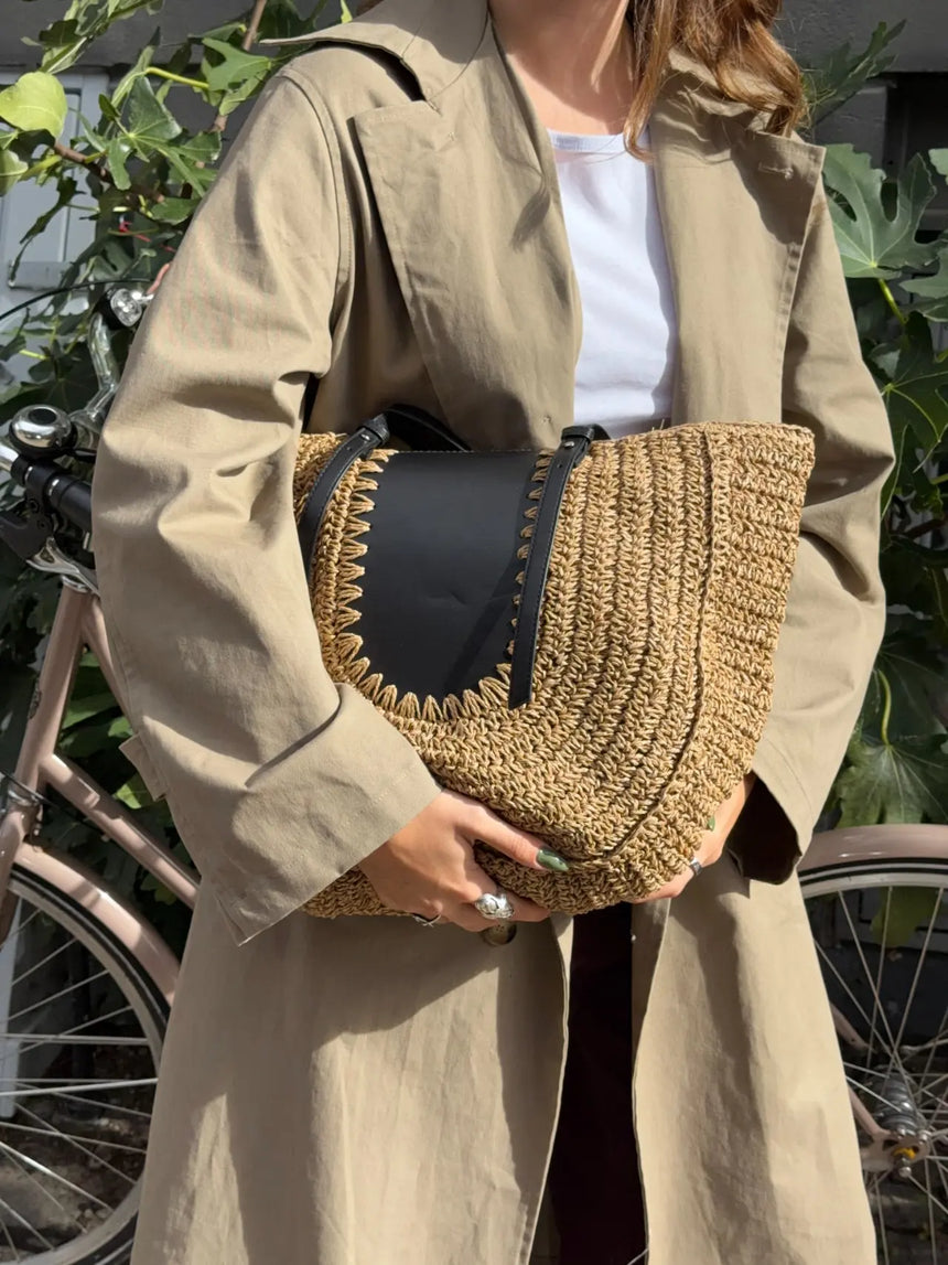 Wovana flettaske - Beige/Sort